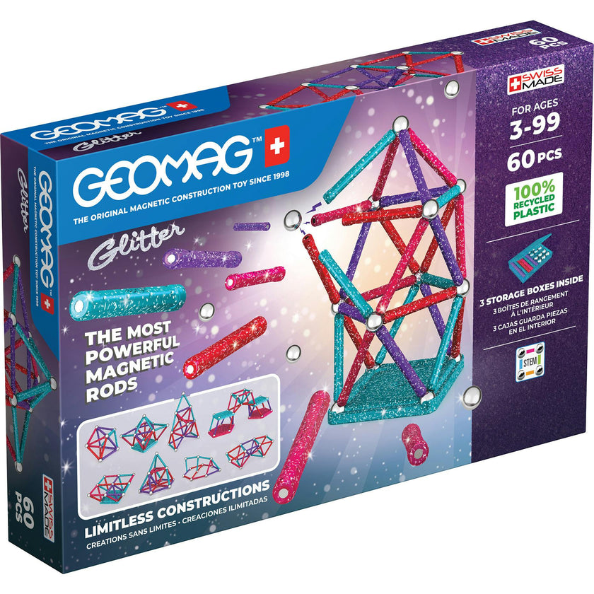 Geomag Glitter Panels Recycled 60 pcs - 3+ Y