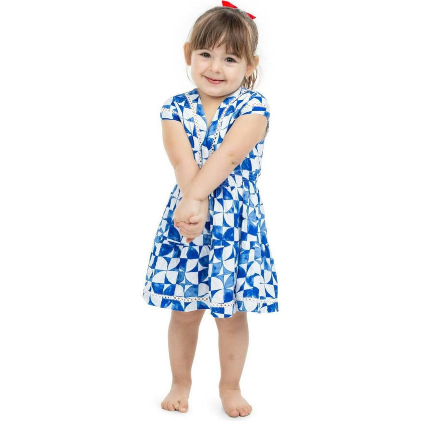 The Greece - Girls Smocked Waist Sun Dress