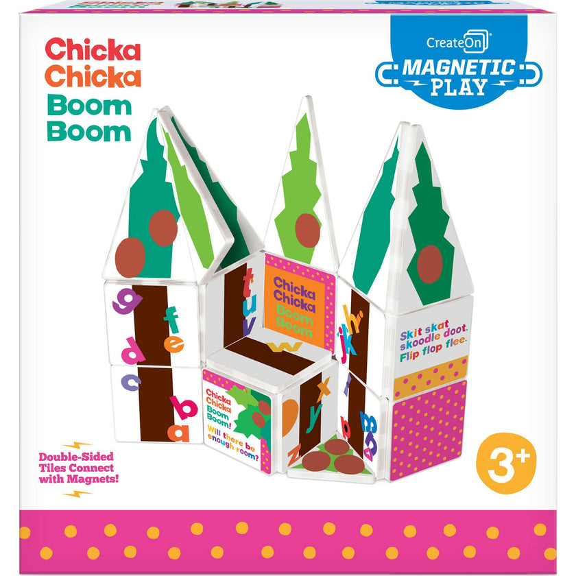 Chicka Chicka Boom Boom 19 Piece Magnetic Tiles Storytime Set