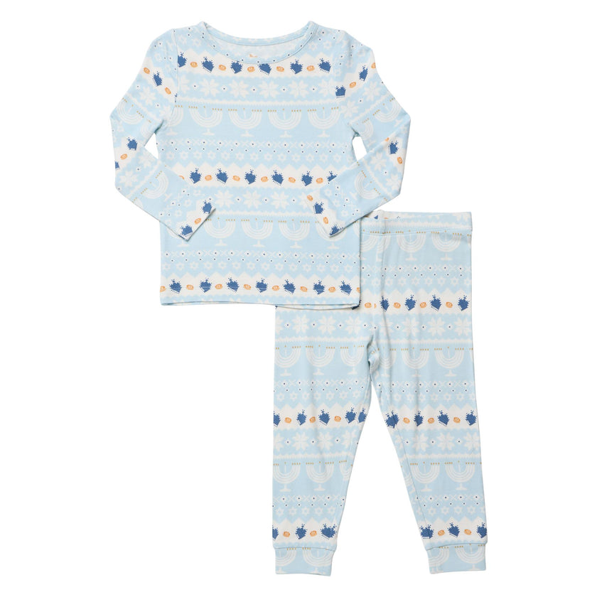 Kids Bamboo PJ Set - Hanukkah Fair Isle