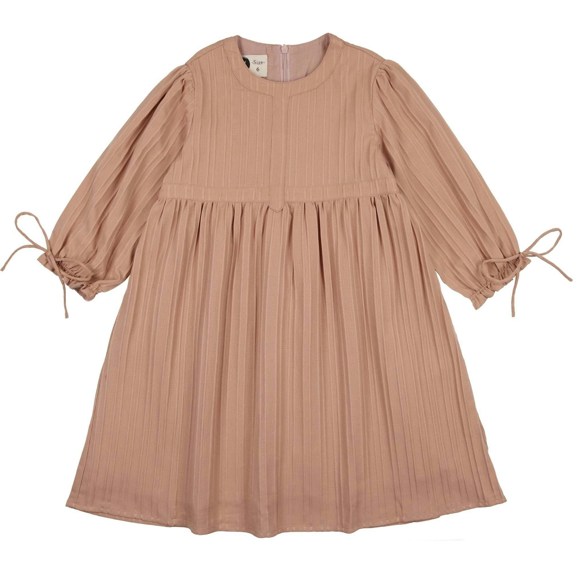 Striped Faux Tab 3/4 Sleeve Dress