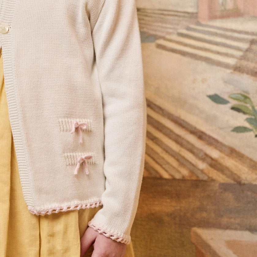 Nicky Hilton x La Coqueta Ivory Farrah Cotton Girl Cardigan