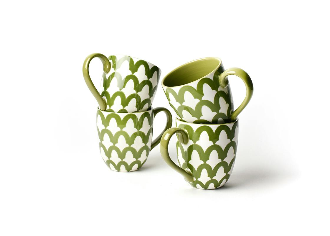 Olive Arabesque Mug Set of 4