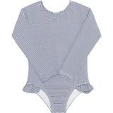 Girls Harbor Stripe Rashguard One Piece