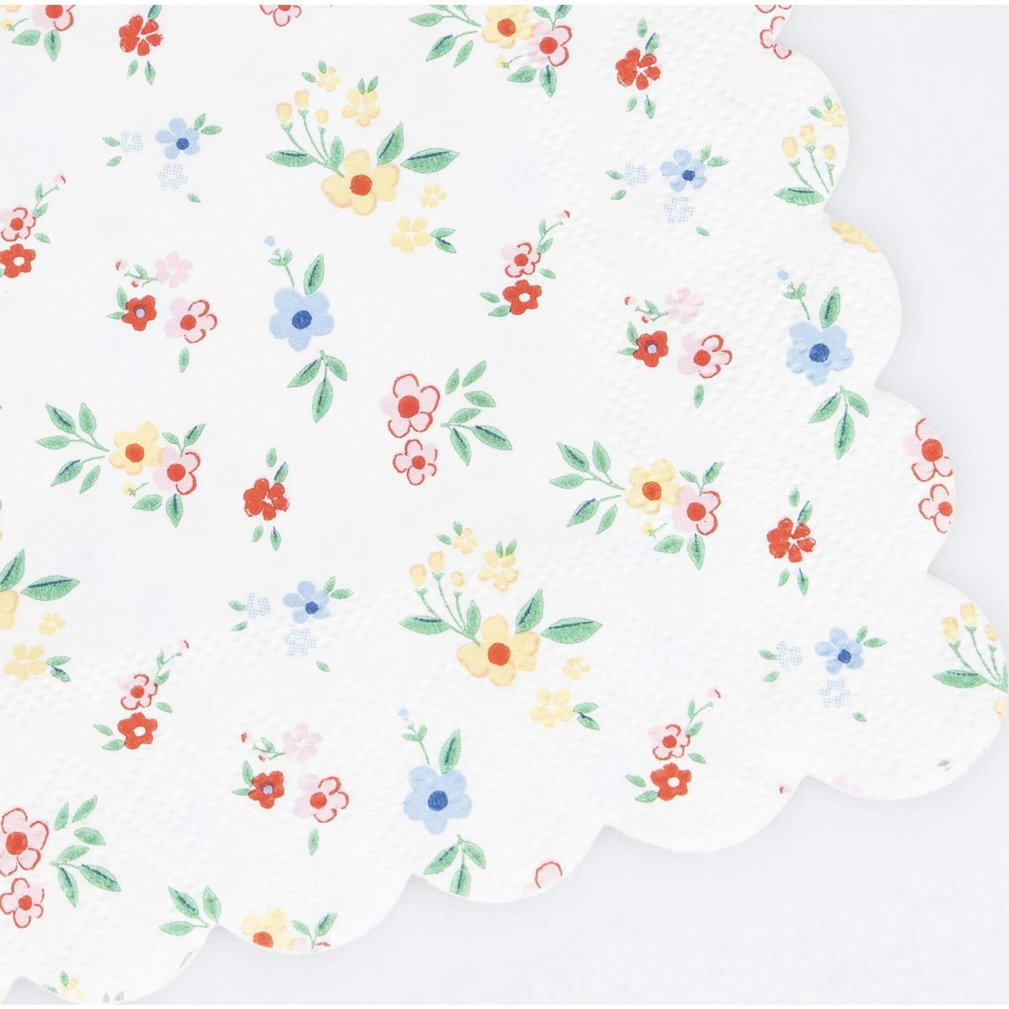 Ditsy Posy Scalloped Large Napkins