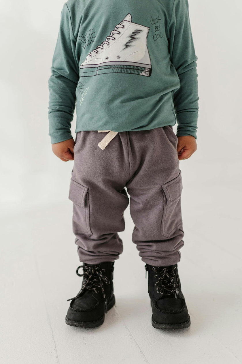 Boys Cargo Pants in Tornado Gray