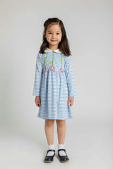 Stripe Knit Dress with Flowers