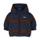 Navy Striped Padded Hooded Jacket