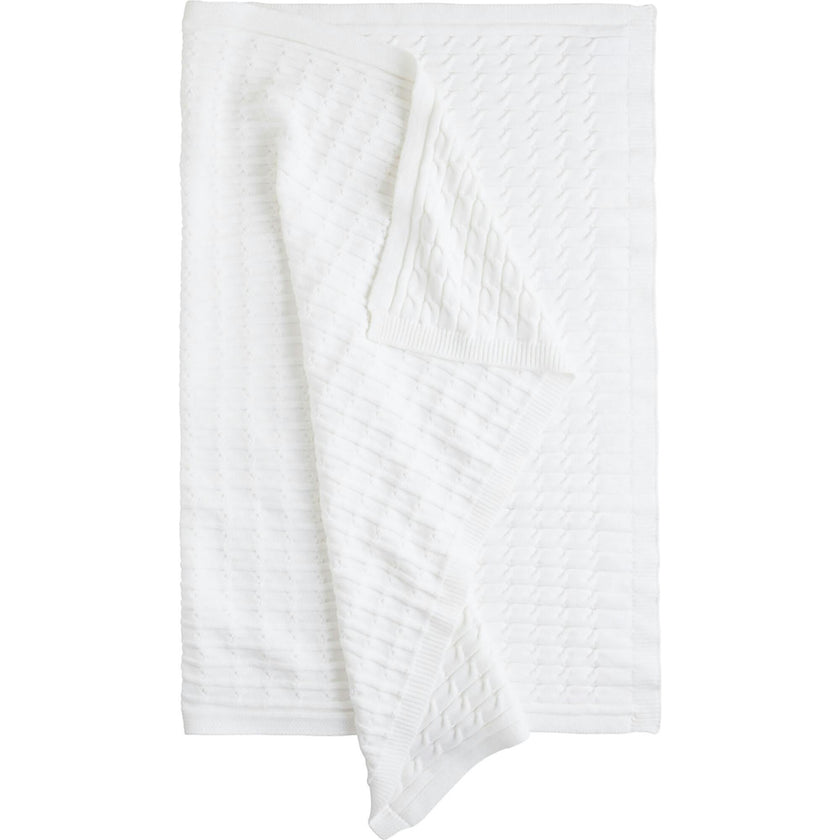 Cable Knit Blanket - White