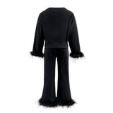 Black Feather Athletic Set