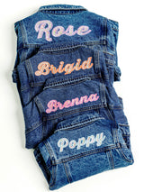 Custom Embroidered Applique Denim Jacket, Floral Multi