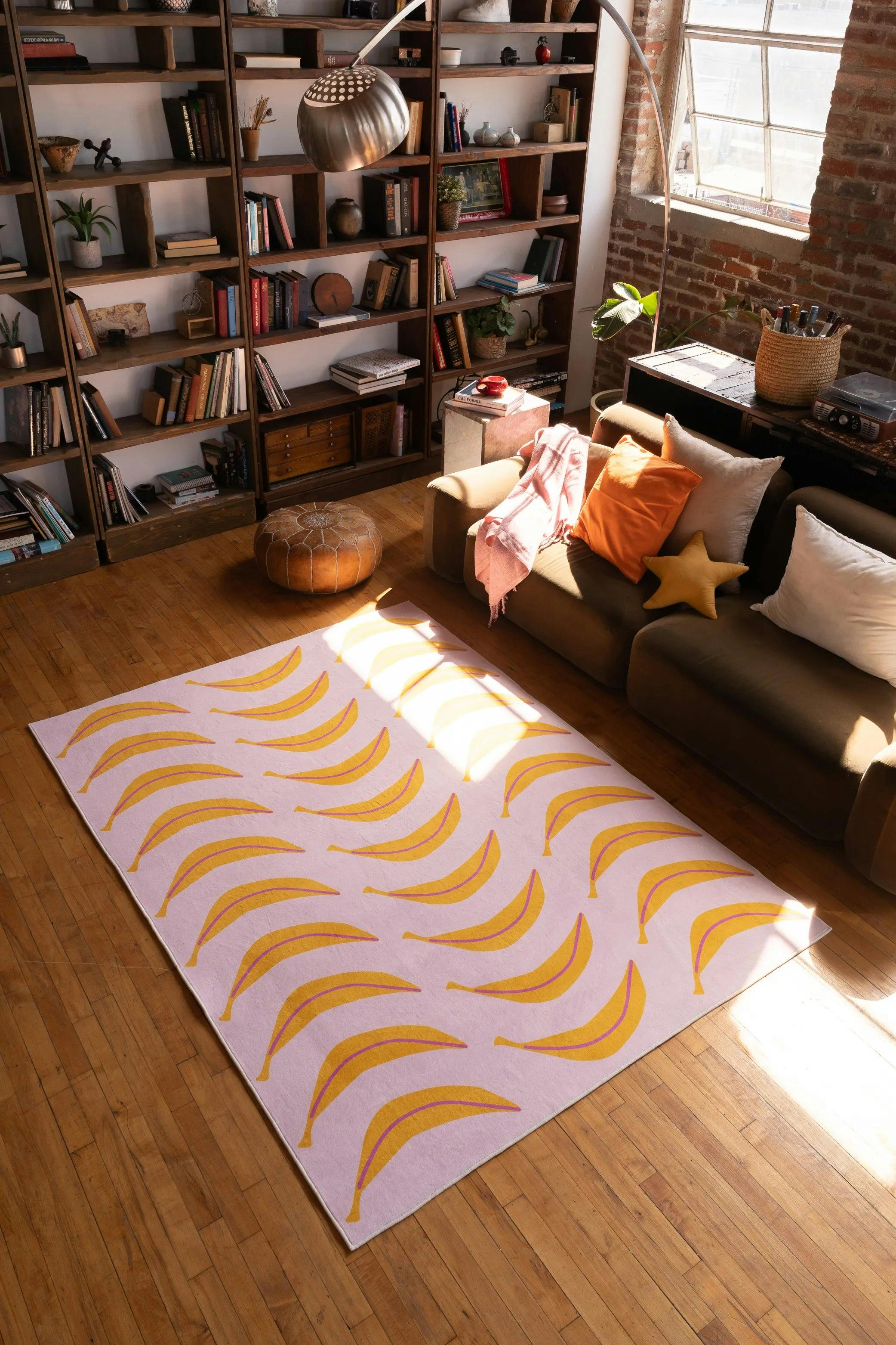 Banana Parade Funky Rug by Becca Franks