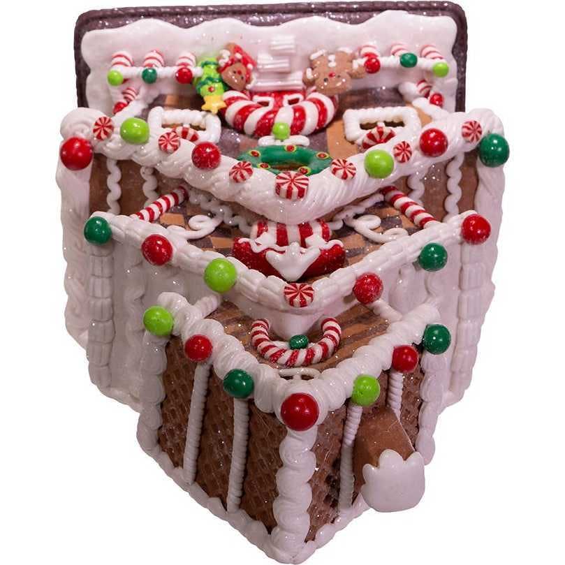 13-Inch Gingerbread Cookie 3-Layered LED House