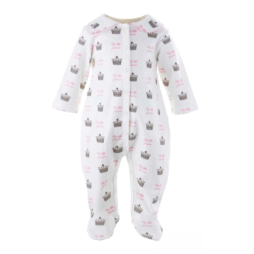 Princess Crown Print Footie