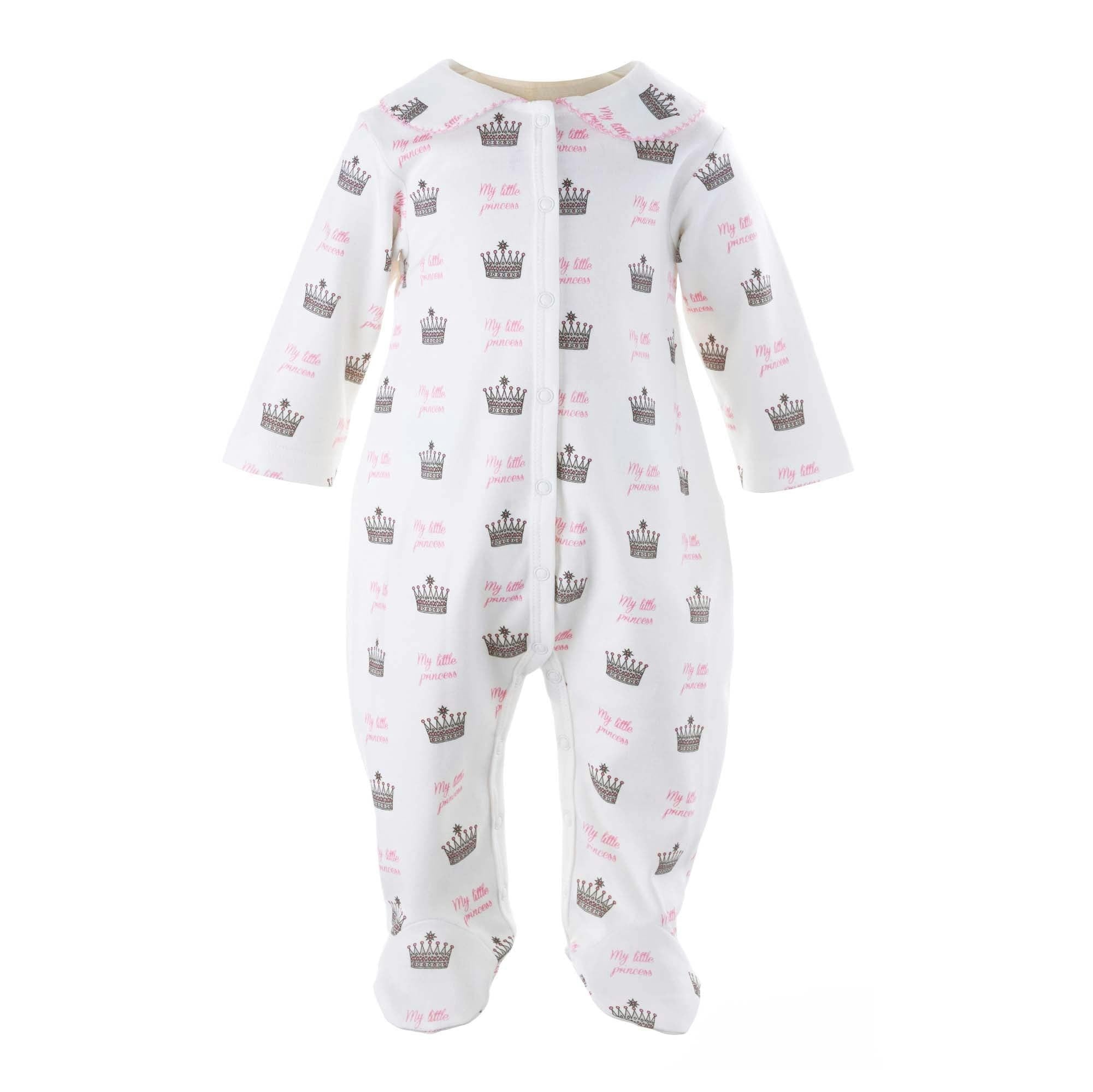 Princess Crown Print Footie
