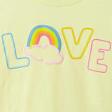 Tween Girls Emroidered Tee | Rainbow Love
