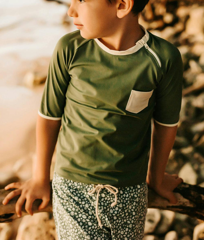 Jamie Rashguard Sage Green and Ivory