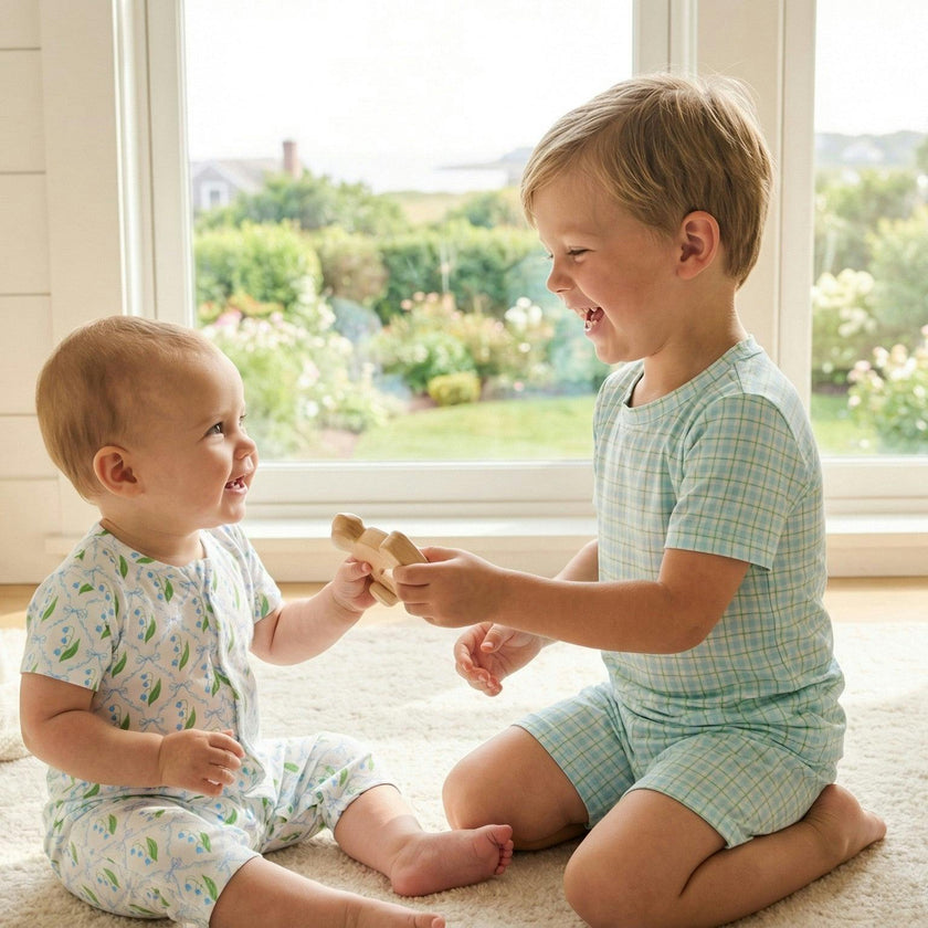Bluegrass Picnic Short Sleeve & Shorts Bamboo Toddler Pajama Set