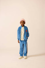 Velour Track Jacket in Blue Note