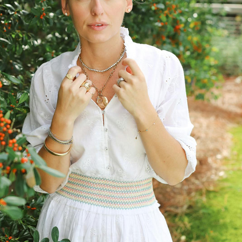 Gracie Dress in White Alyssum
