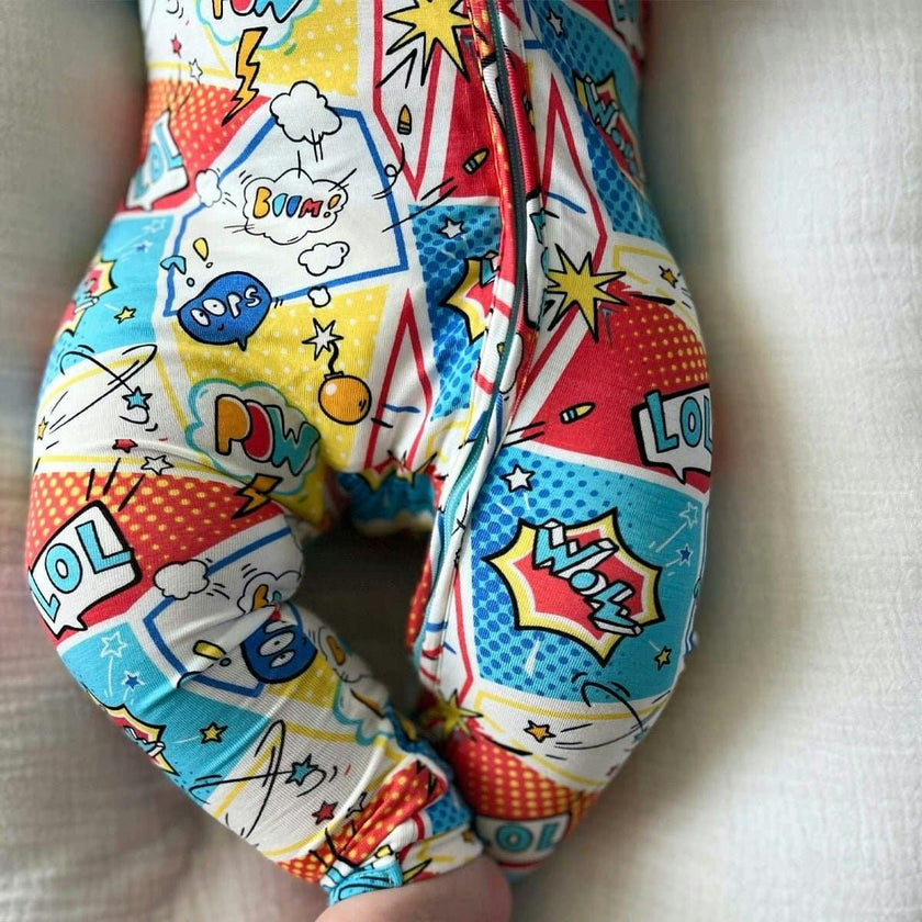 Comic Hero Bamboo Convertible Footie