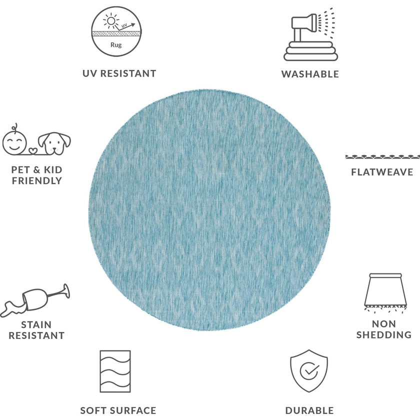 Courtyard August Indoor/Outdoor Rug, Turquoise
