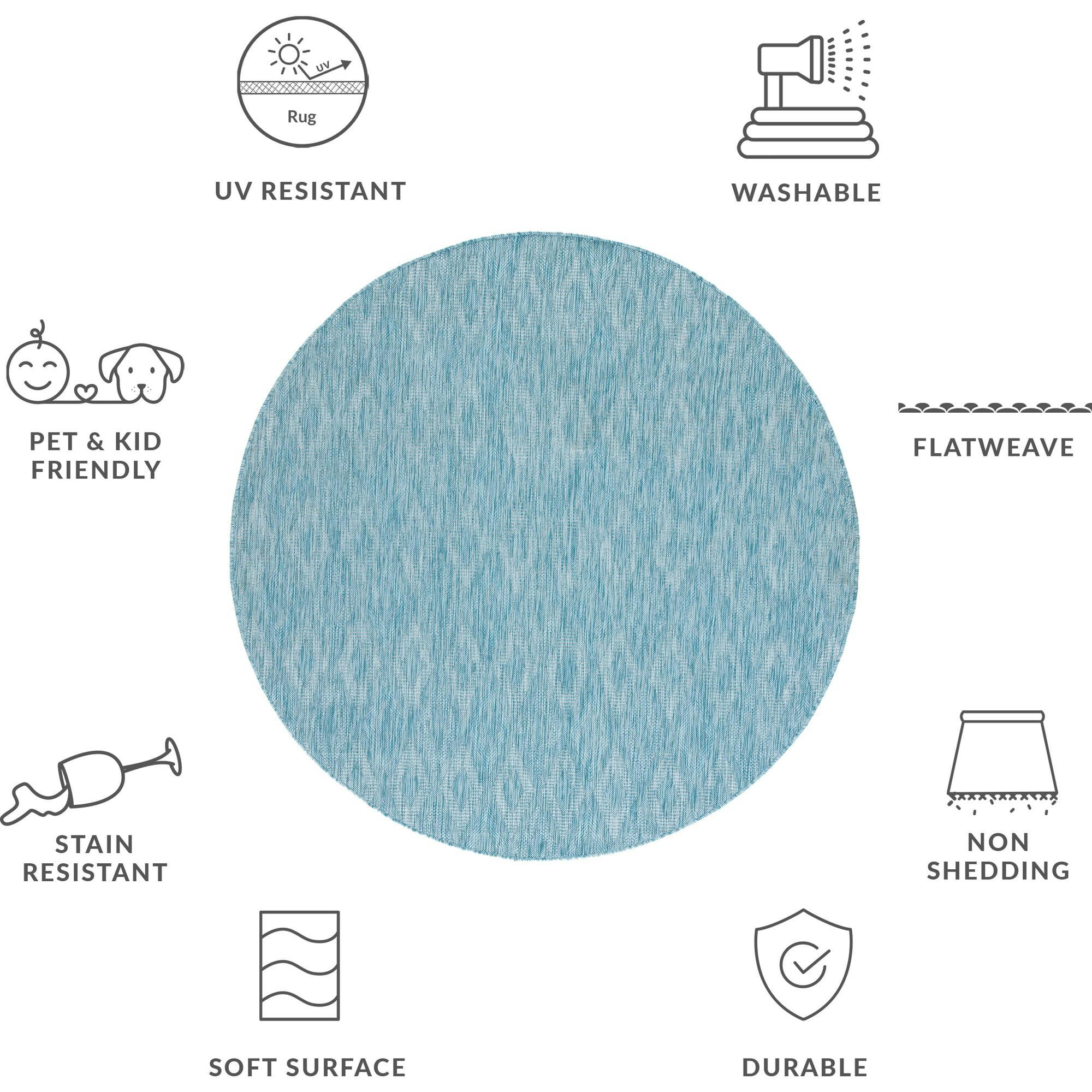 Courtyard August Indoor/Outdoor Rug, Turquoise