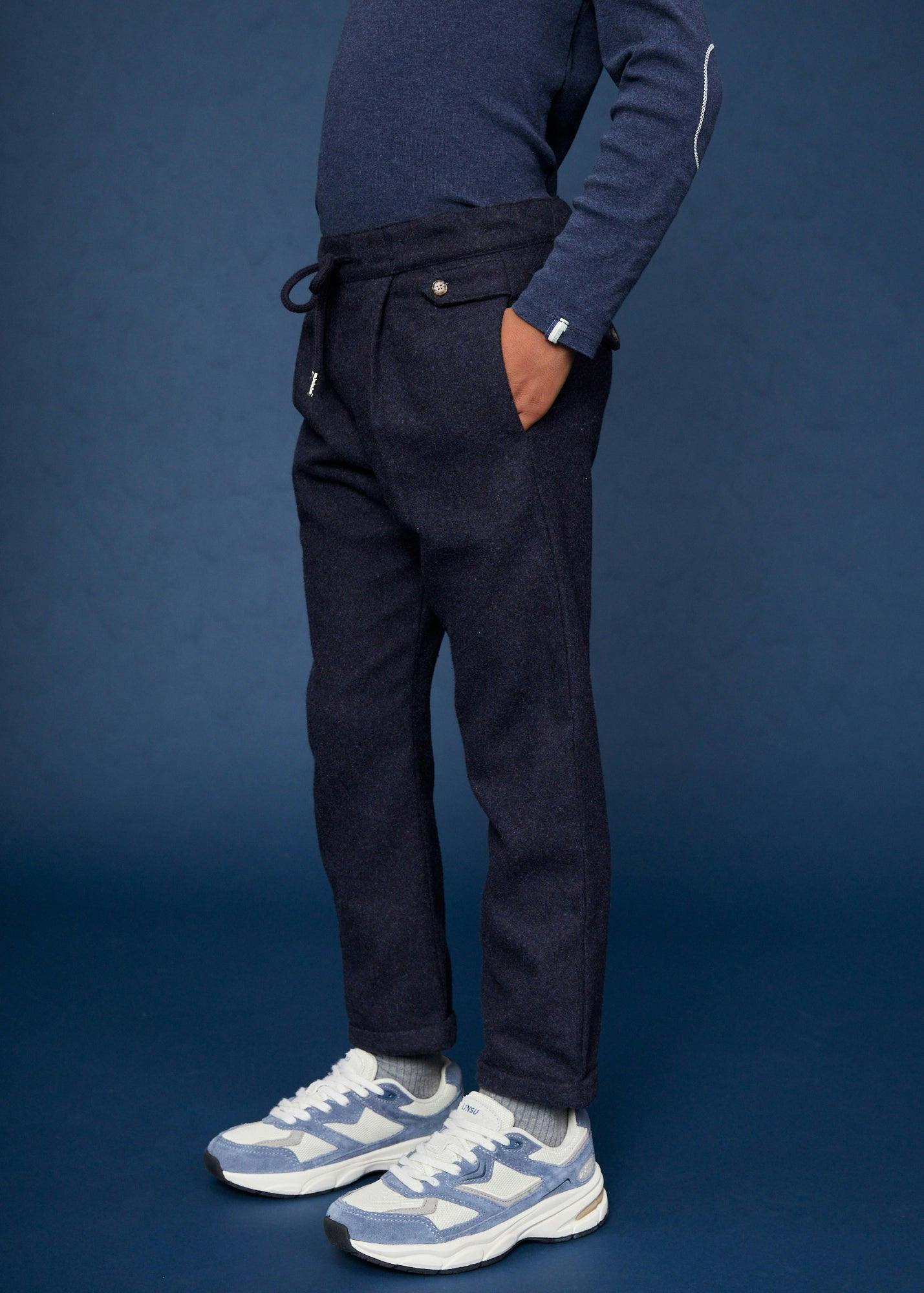 The Navy Flannel Jogger Trousers