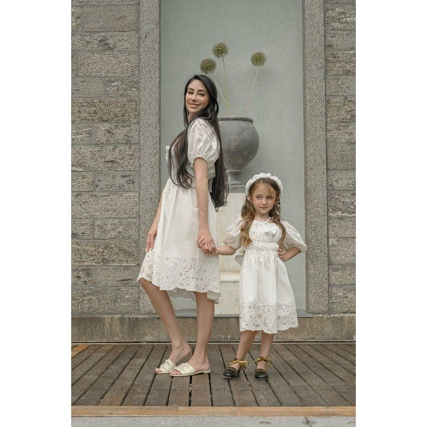 Blanca White Cotton Mom Dress Medium