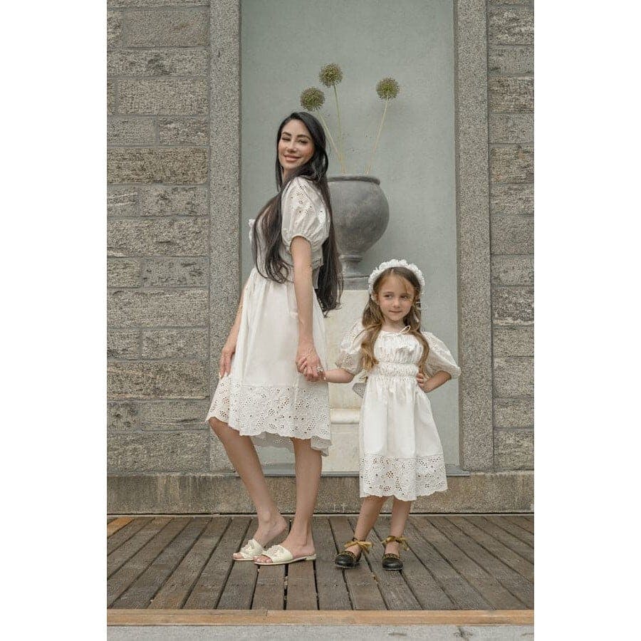 Blanca White Cotton Mom Dress