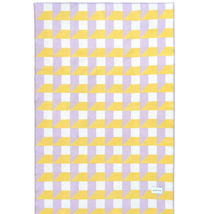 Blanket CUBICS Lilac / Sun Print 4.25 x 6.5ft