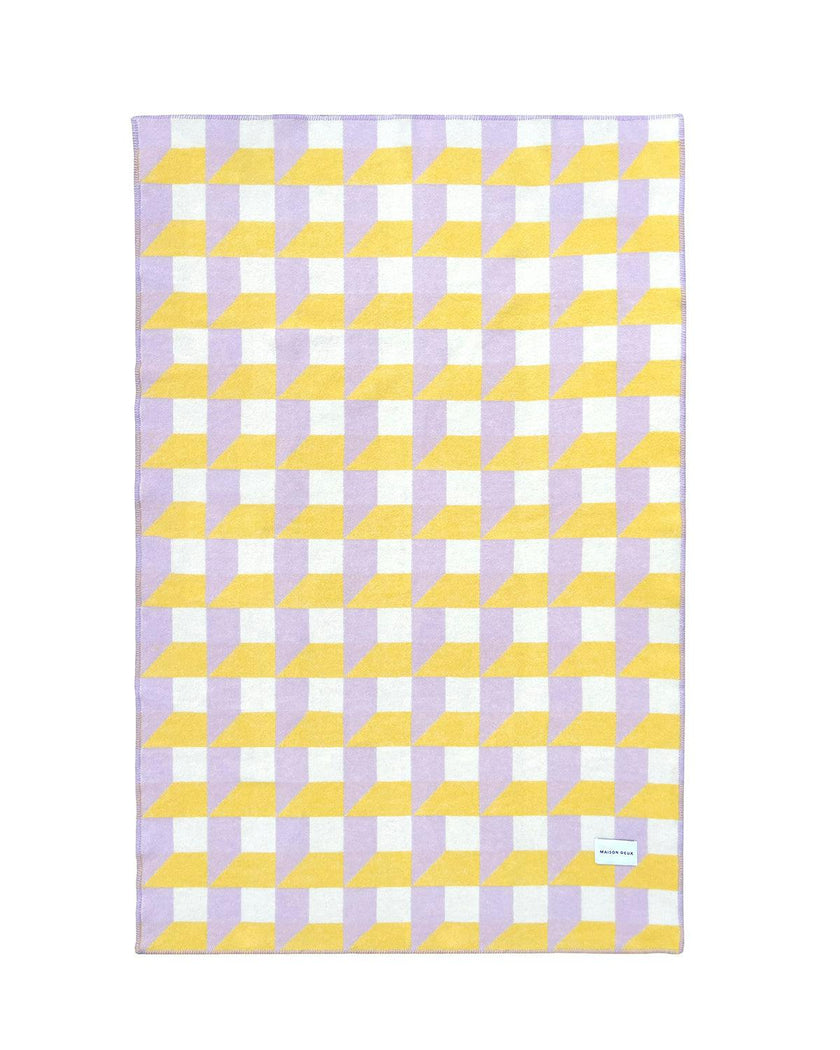 Blanket CUBICS Lilac / Sun Print 4.25 x 6.5ft