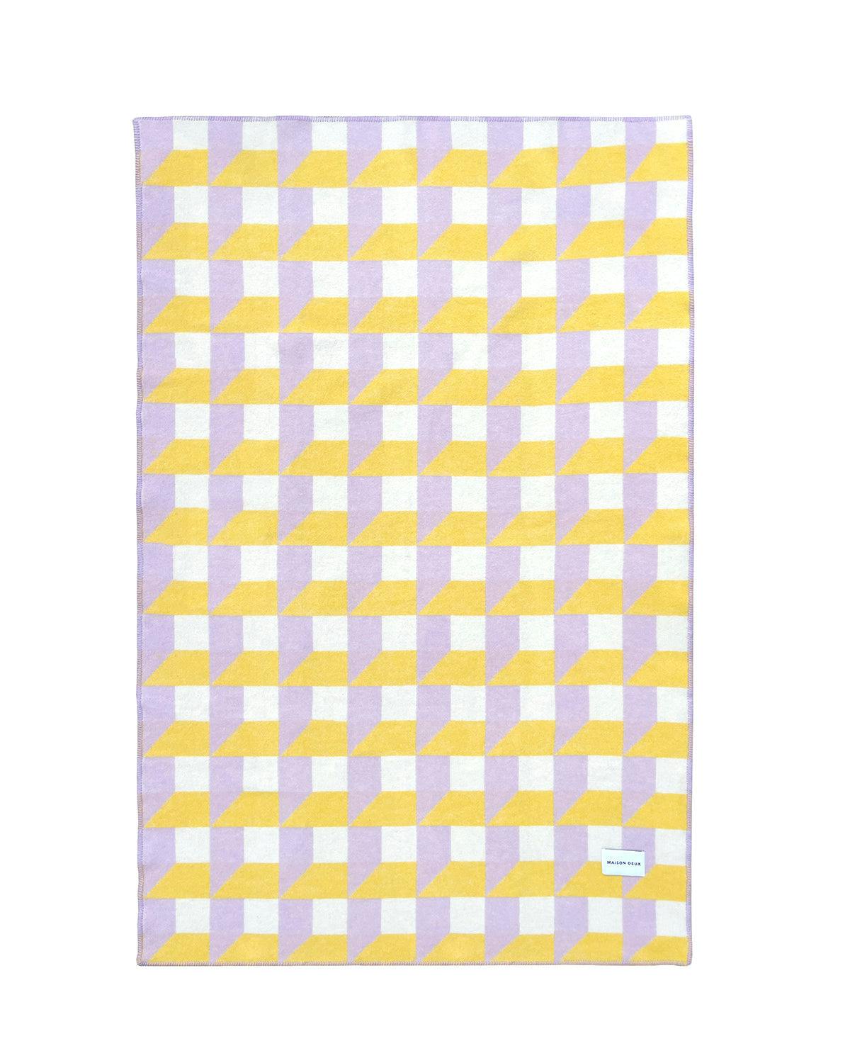 Blanket CUBICS Lilac / Sun Print 4.25 x 6.5ft