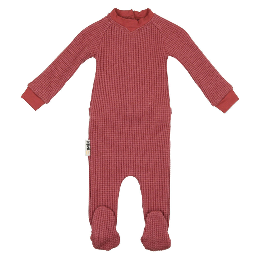 Girls Shimmer Waffle Footie