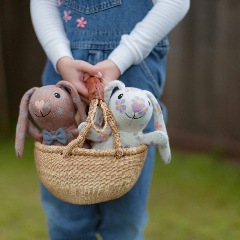 Knit Patterned Bunny Plush - Daisy