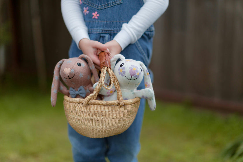 Knit Patterned Bunny Plush - Daisy