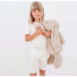 Milk White Bamboo Kids Pajama Short Set