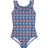 Girls Navy Primrose Ruffle Collar One Piece