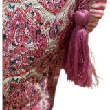 La Plage Ruffle Pouch Pink Paisley