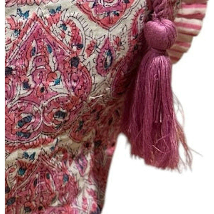 La Plage Ruffle Pouch Pink Paisley