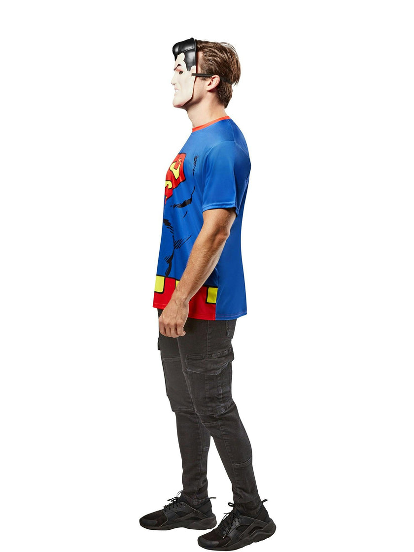 Men's DC Comics Ben Cooper Superman T-Shirt and Half Mask