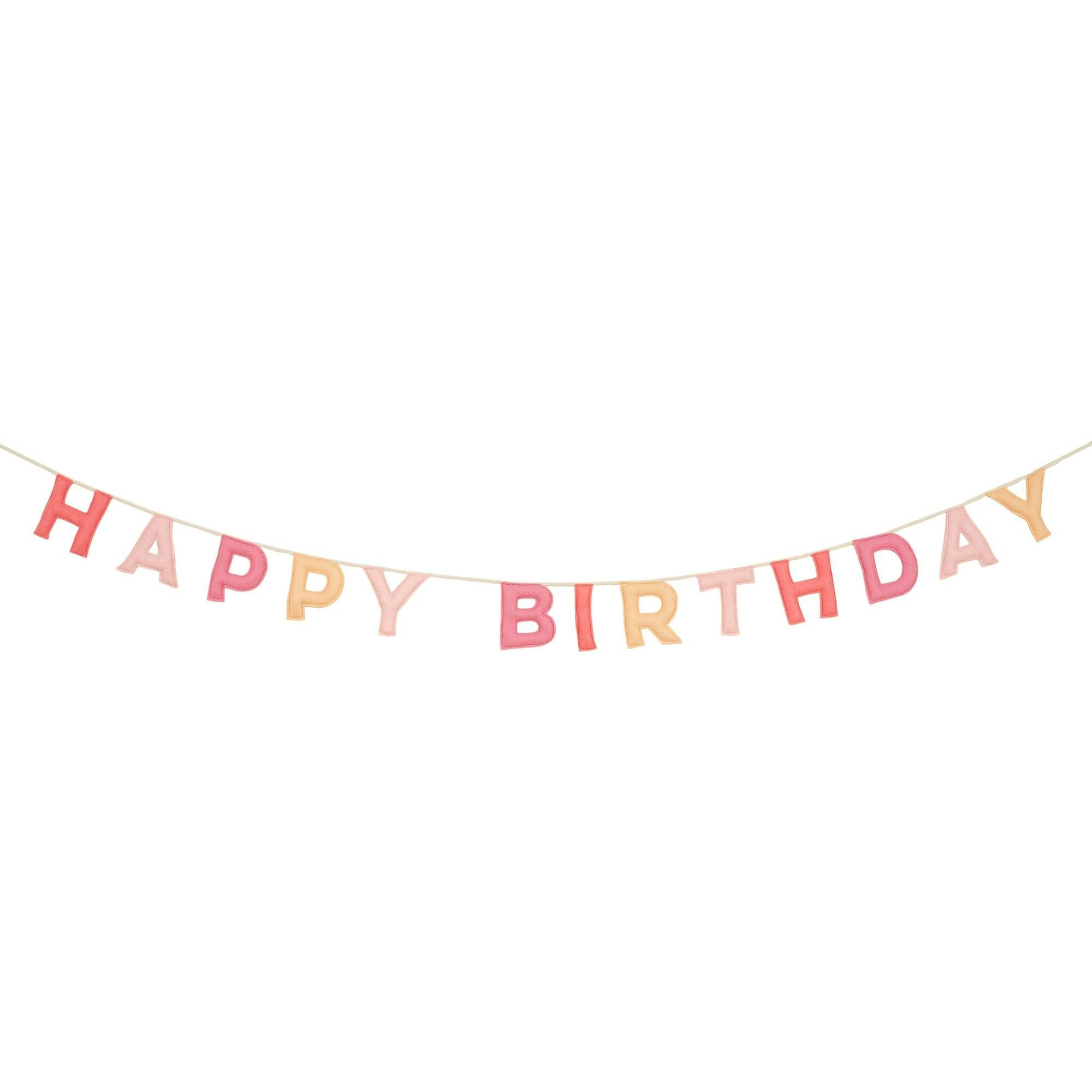 Pink Happy Birthday Felt Garland
