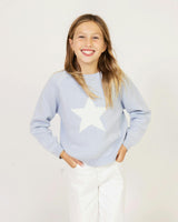 Kids Après Star Sweater in Light Blue