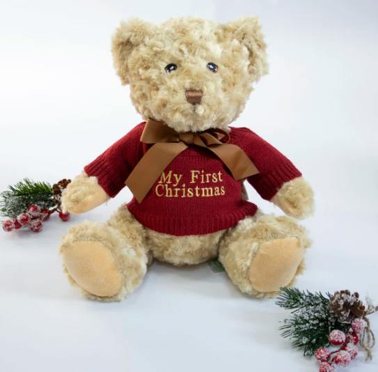 My First Christmas Baby Personalized Cashmere Blanket and Teddy Gift Set