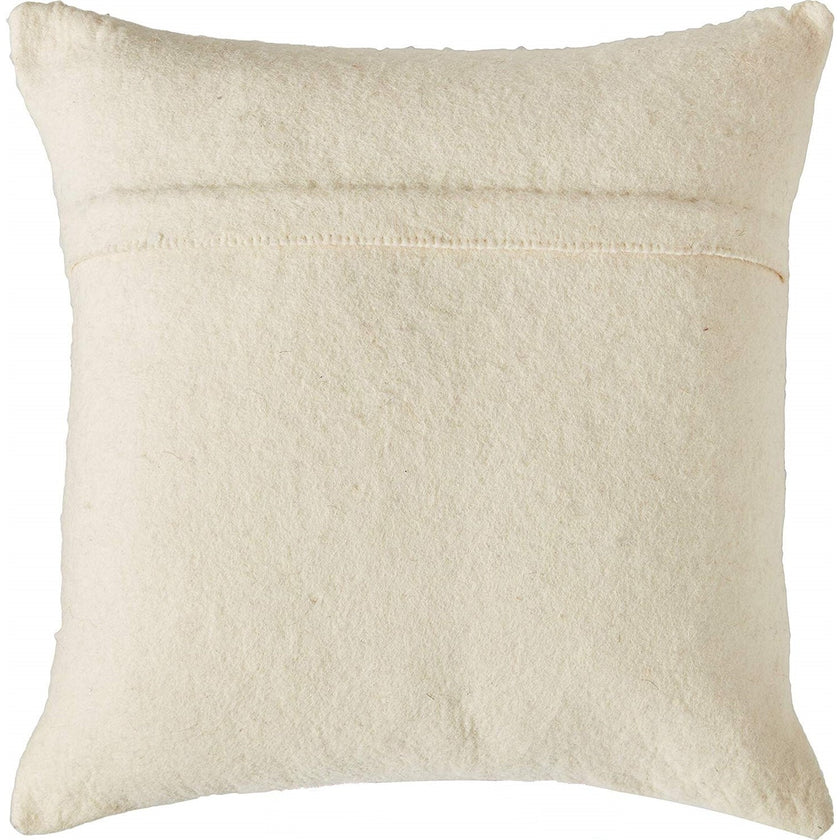 Red Bow on Cream - Christmas Pillow Cover in Hand Felted Wool - 20", Cream