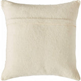 Red Bow on Cream - Christmas Pillow Cover in Hand Felted Wool - 20", Cream