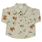 Boys Long Sleeve Jack Shirt - Space Rocket