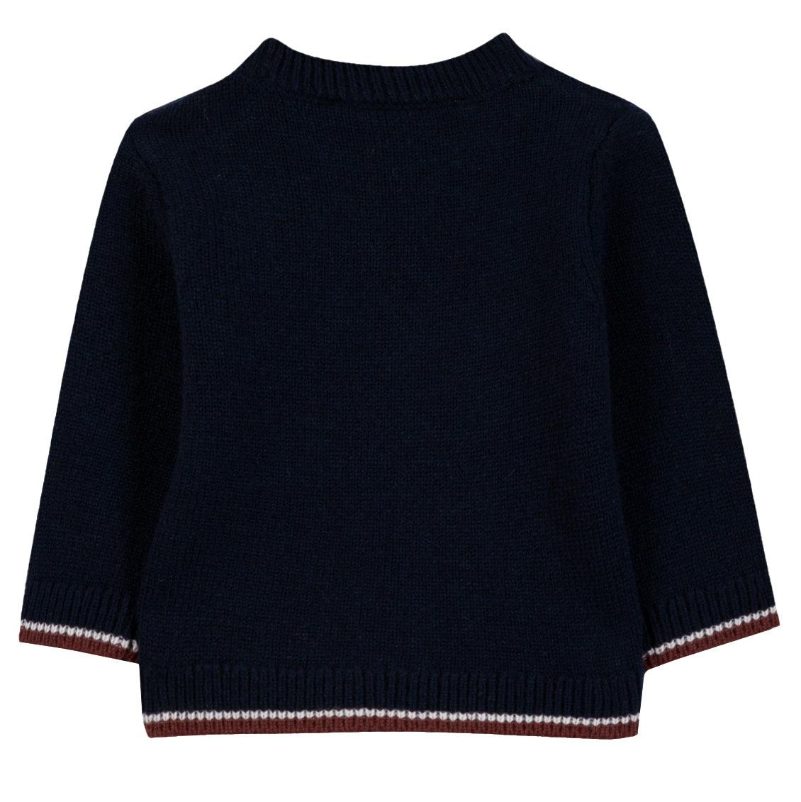 TARTINE ET CHOCOLAT Shining Armor Baby Sweater - Marine