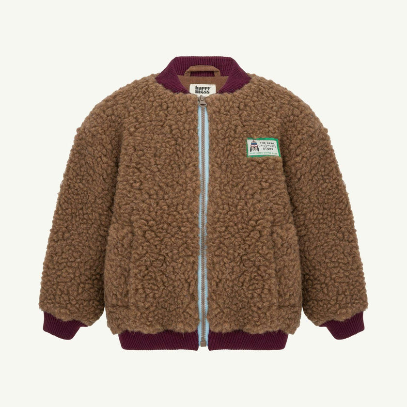 children's merino wool bomber jacket - teddy brown