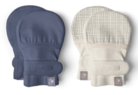 STAY ON 2-PACK MITTS | INDIGO + GRIDLOCK — Bamboo Organic Cotton Blend